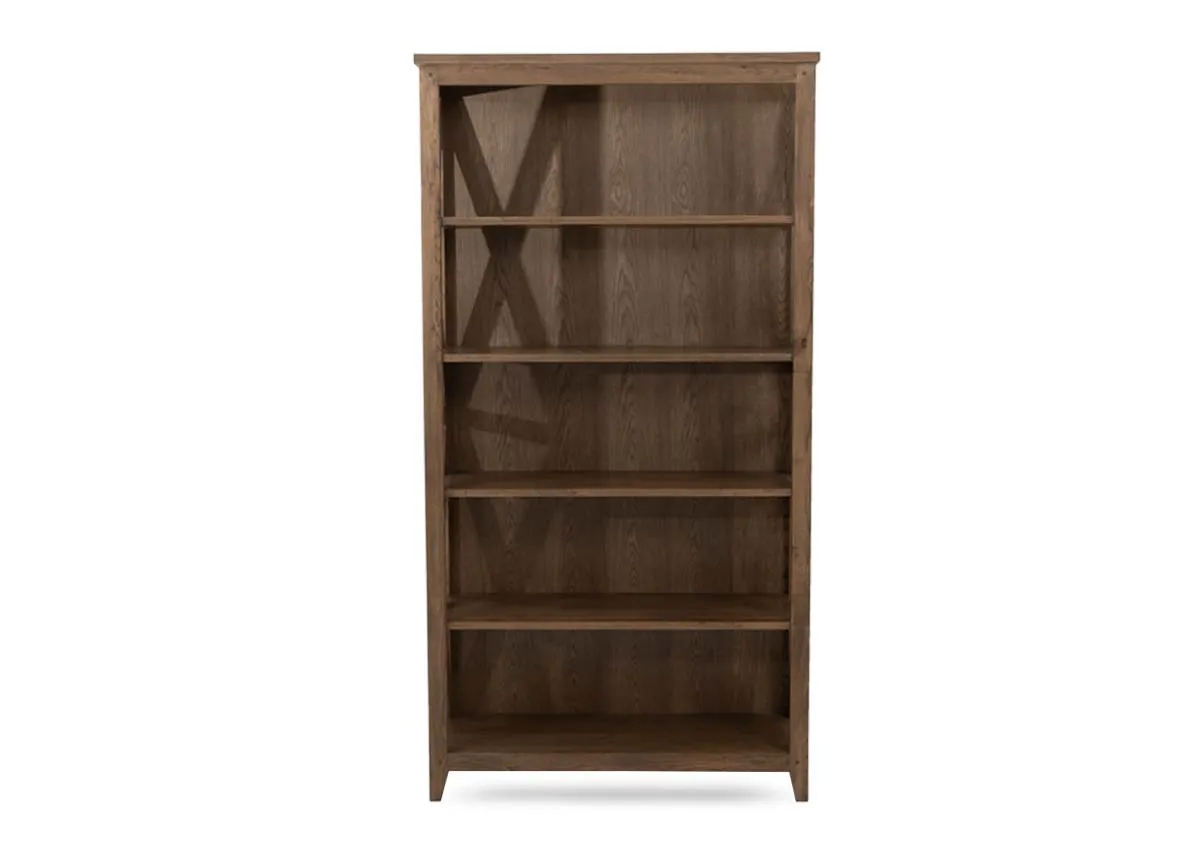 An oak bookcase from EZ Livings Naxos range. Front view