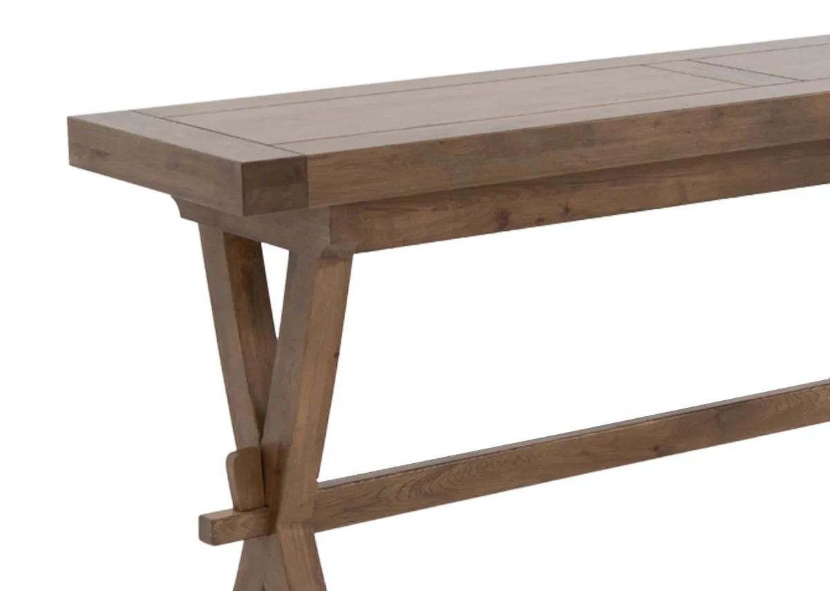 A dimension image of the Naxos Console table with