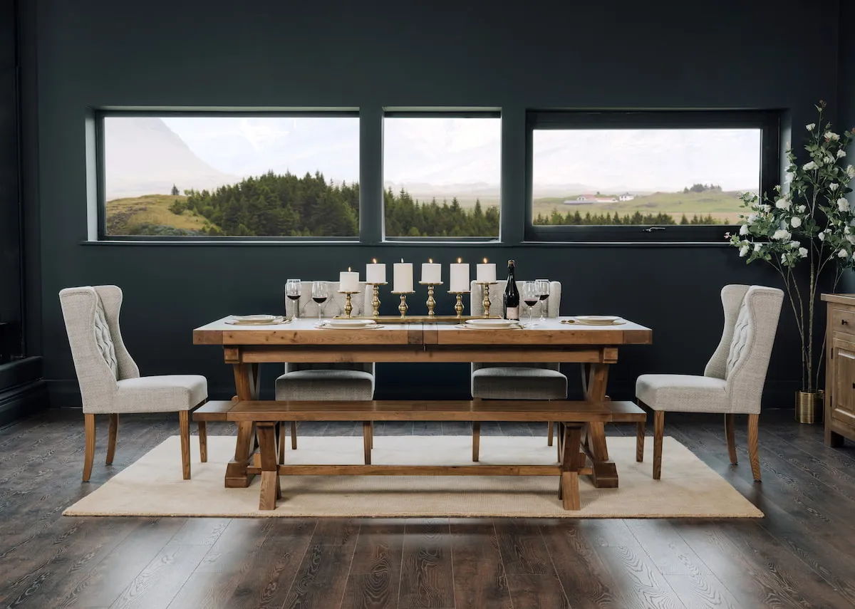 220cm-310cm Oak Extendable Dining Table - Naxos