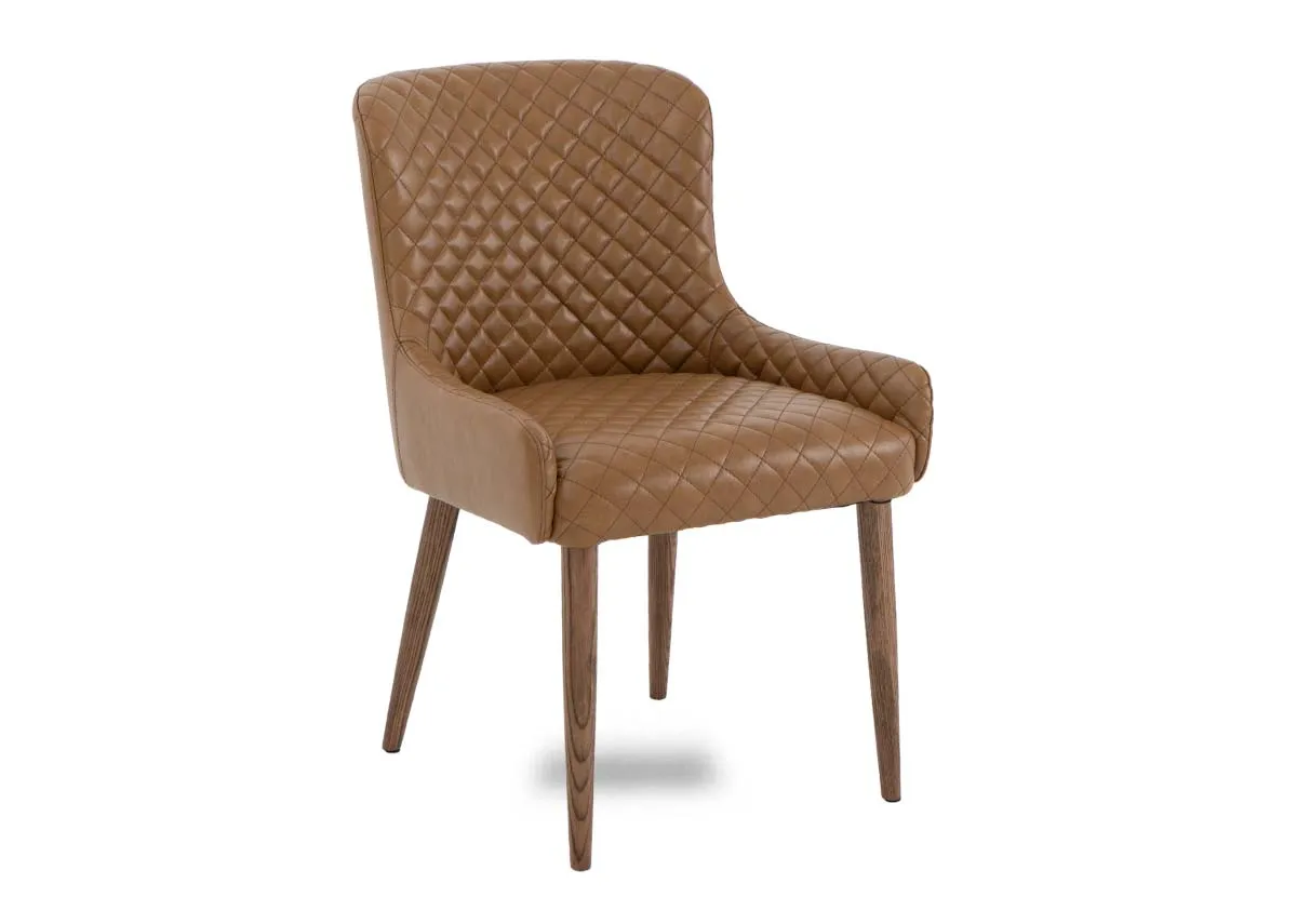 Tan Faux Leather Dining Chair - Oslo