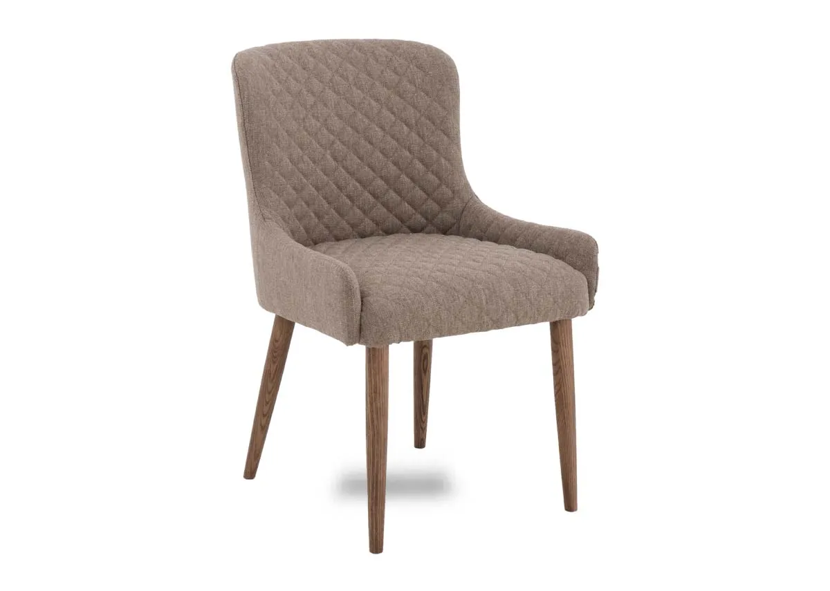 Coffee Fabric Dining Chair - Oslo