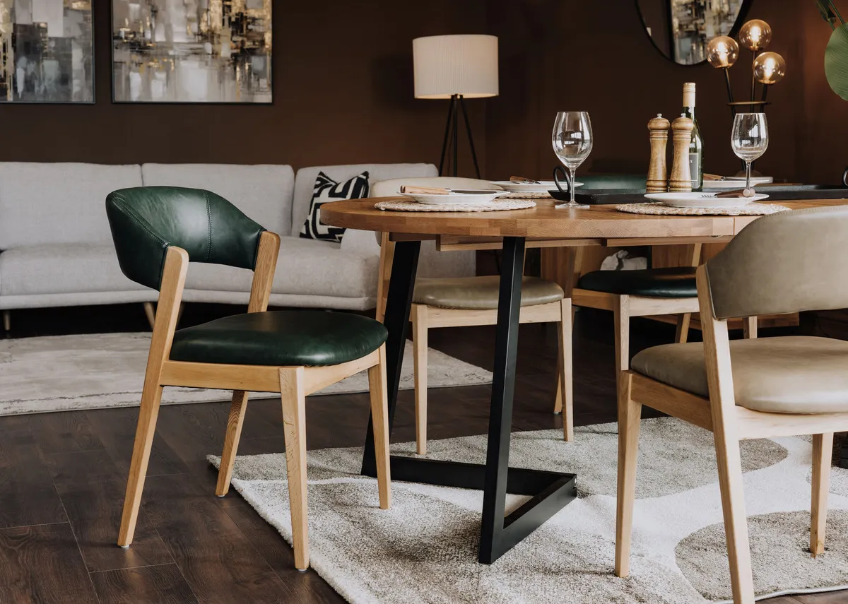 Green Faux Leather Dining Chair - Renvyle