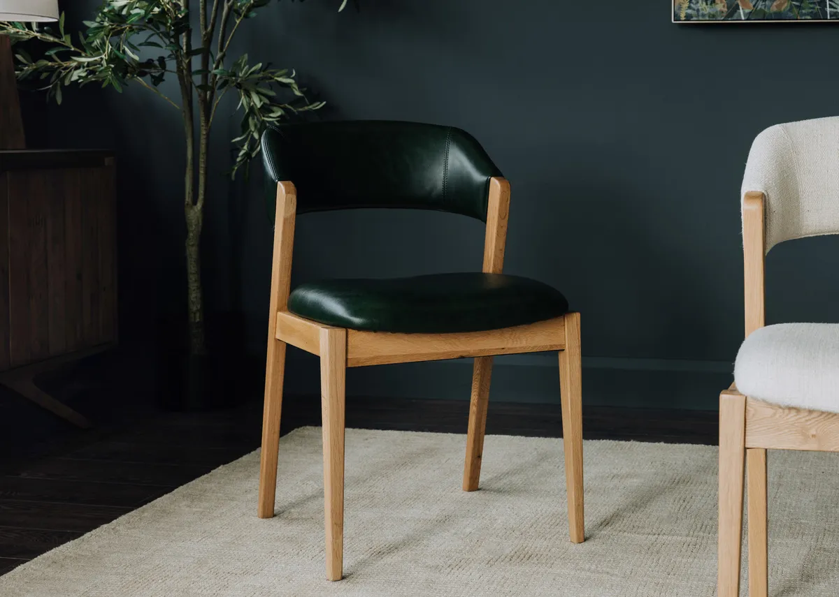 Green Faux Leather Dining Chair - Renvyle