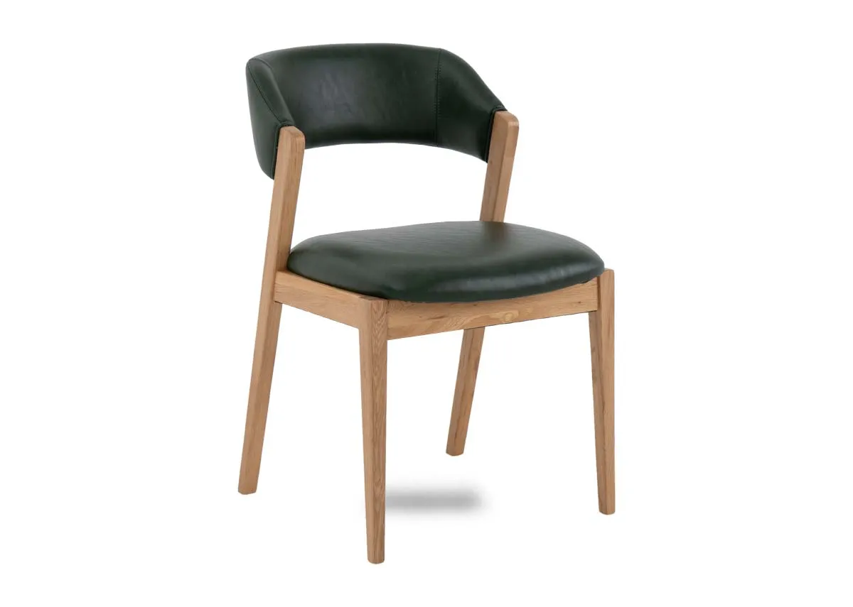 Green Faux Leather Dining Chair - Renvyle