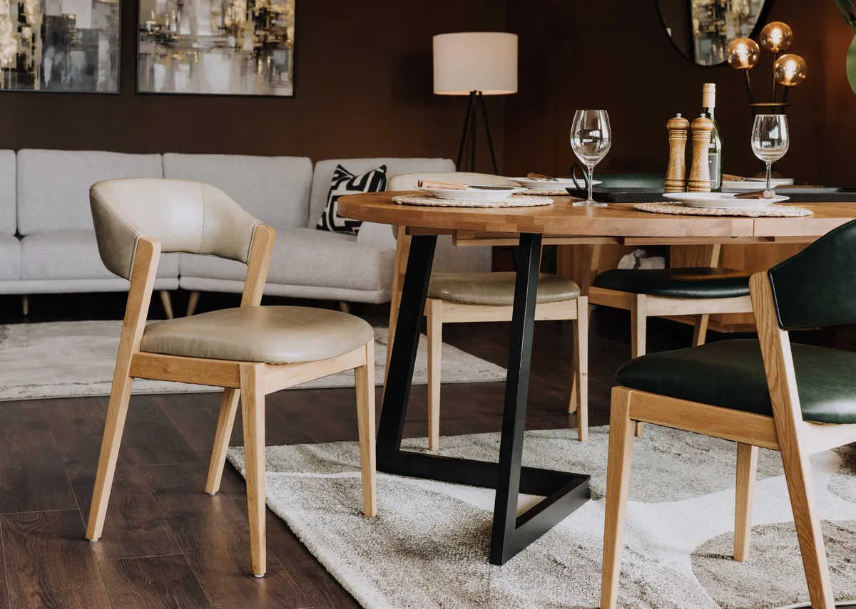 Taupe Faux Leather Dining Chair - Renvyle
