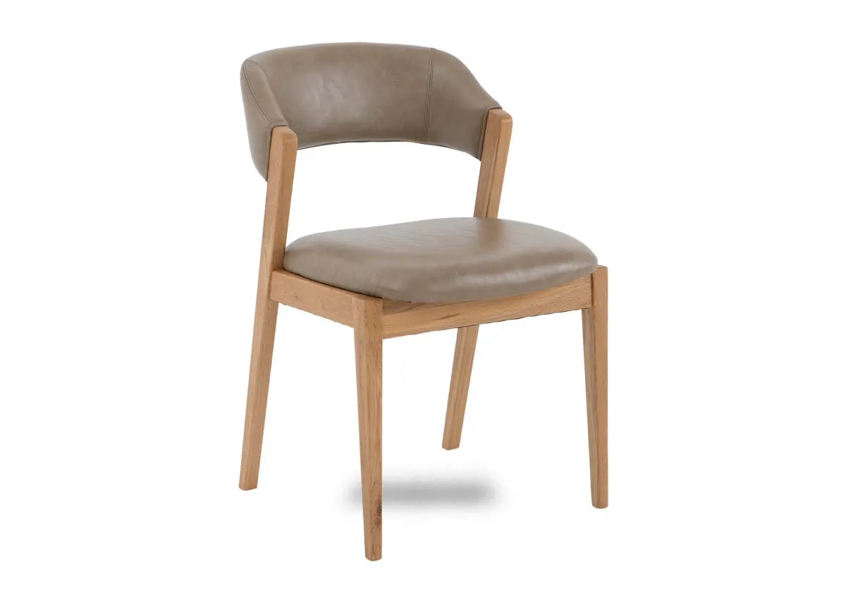 Taupe Faux Leather Dining Chair - Renvyle