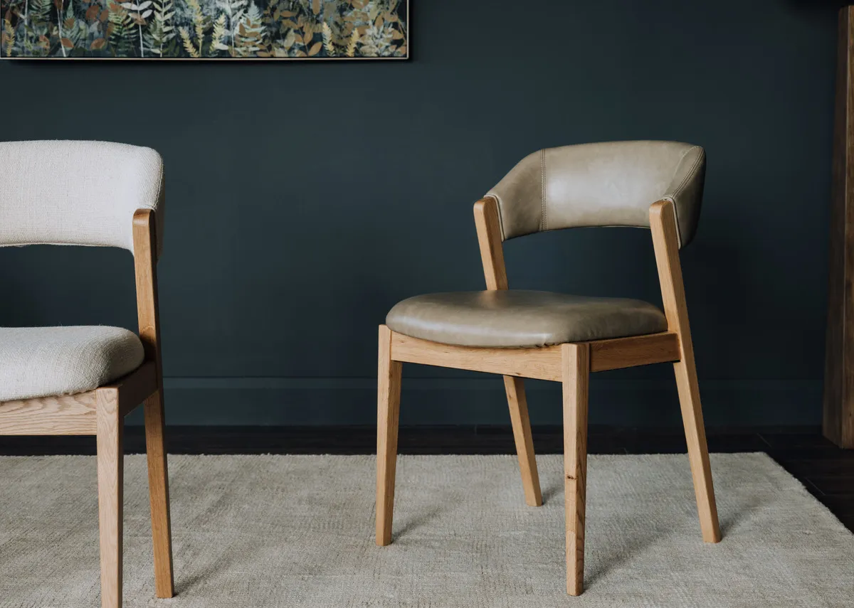 Taupe Faux Leather Dining Chair - Renvyle