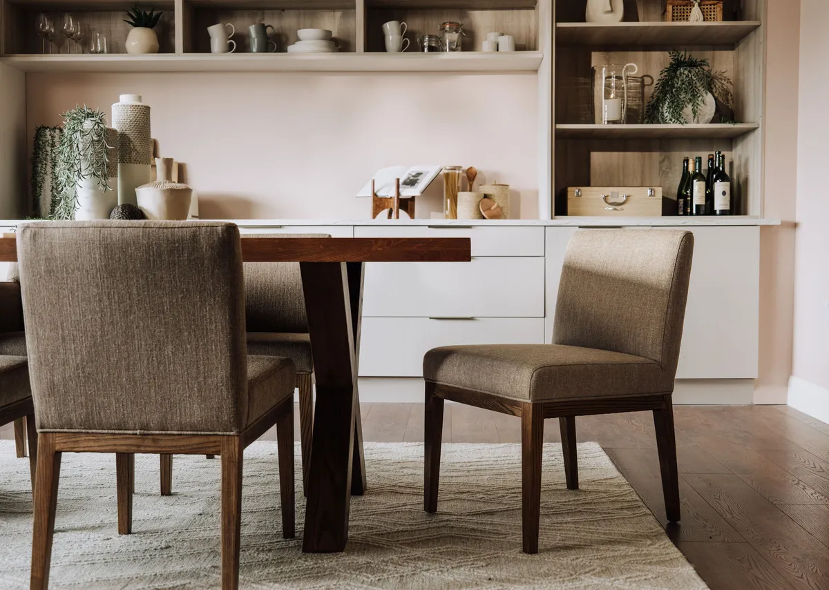 Coffee Fabric Dining Chair - Davos