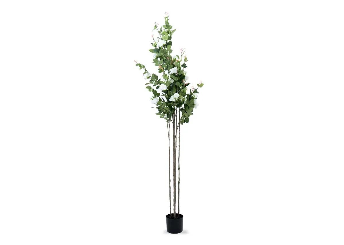 209cm Artificial Flower Tree in Pot - Rose