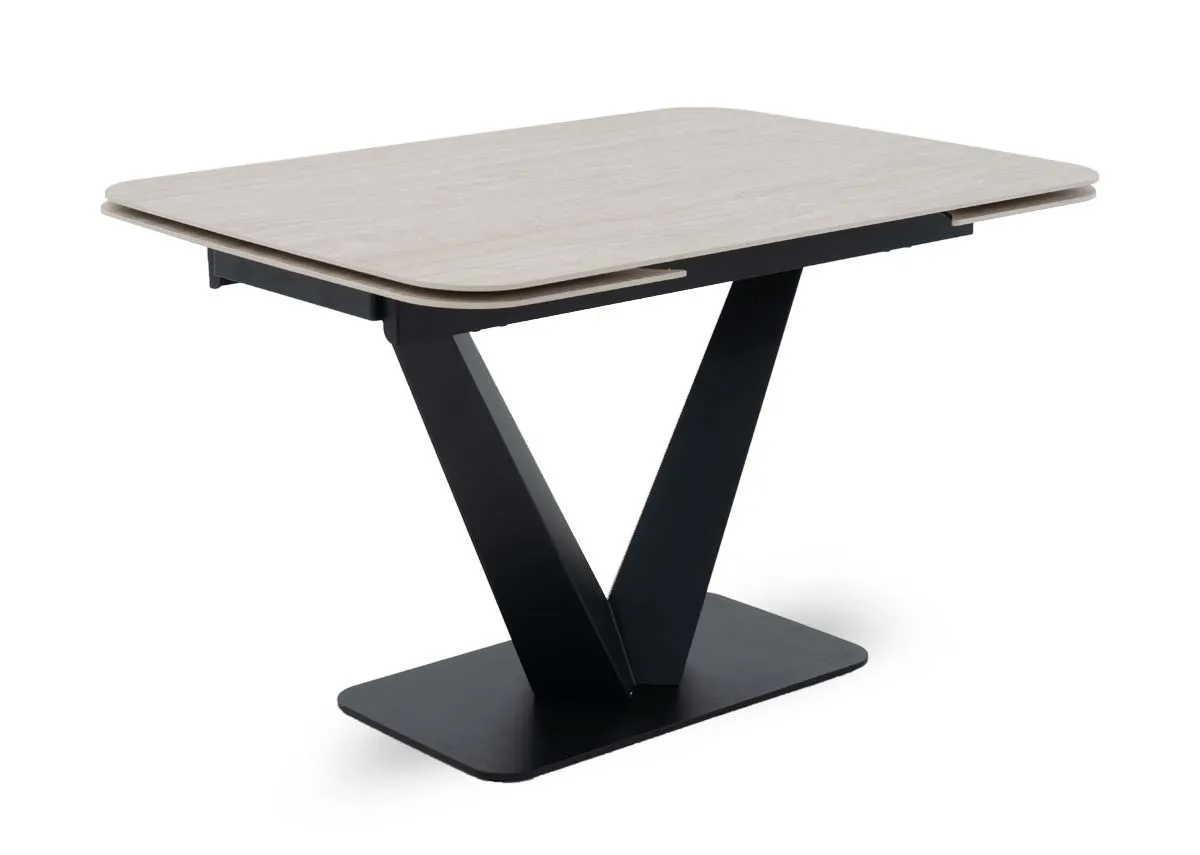 120cm-180cm Cream Ceramic Extendable Dining Table - Tuscan