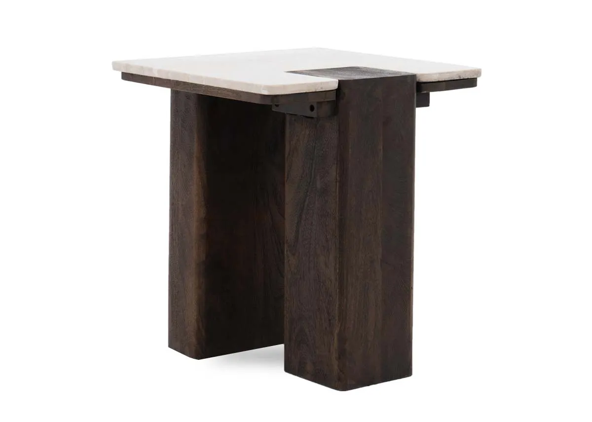 Cream Marble Top Side Table - Windsor