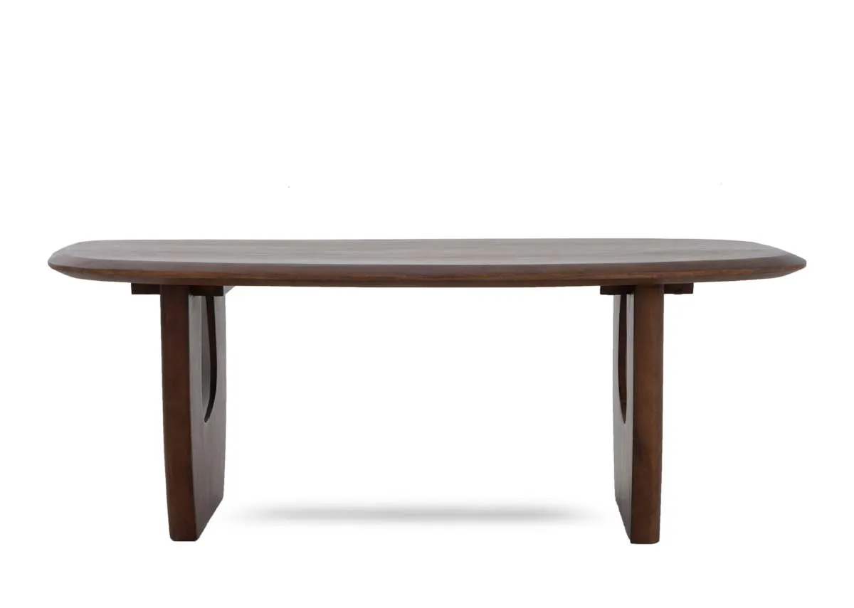 A dimension image of the Jet Brown coffee table with 130cm x 70cm x 48cm