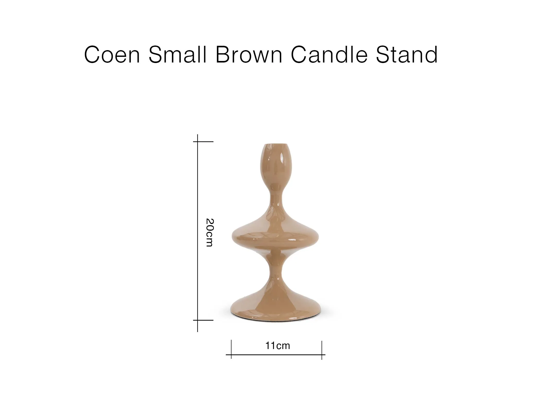 A dimension image of the Coen candle stand with 11cm x 