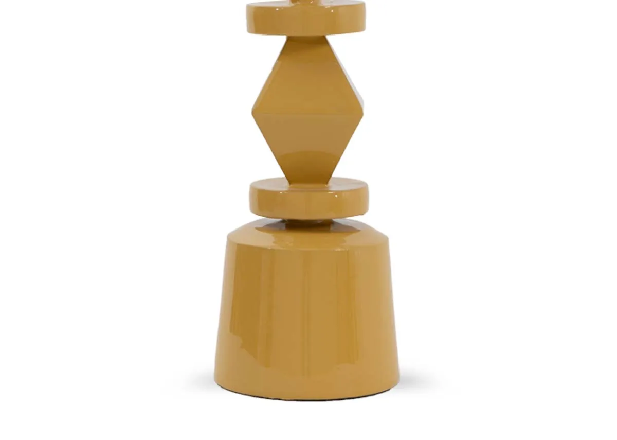 A dimension image of the Baylor Mustard candle holder with 9cm x 31.5cm