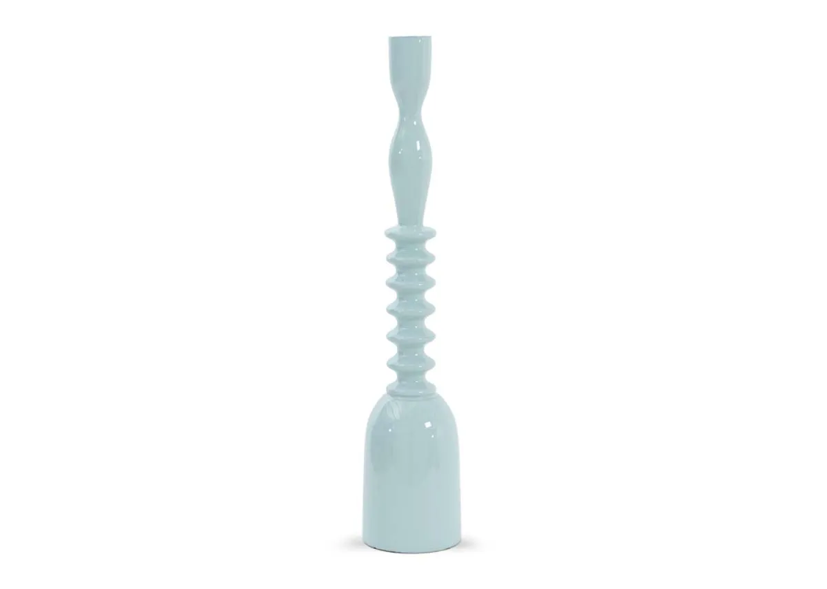 Small Light Blue Candle Holder - Ridge