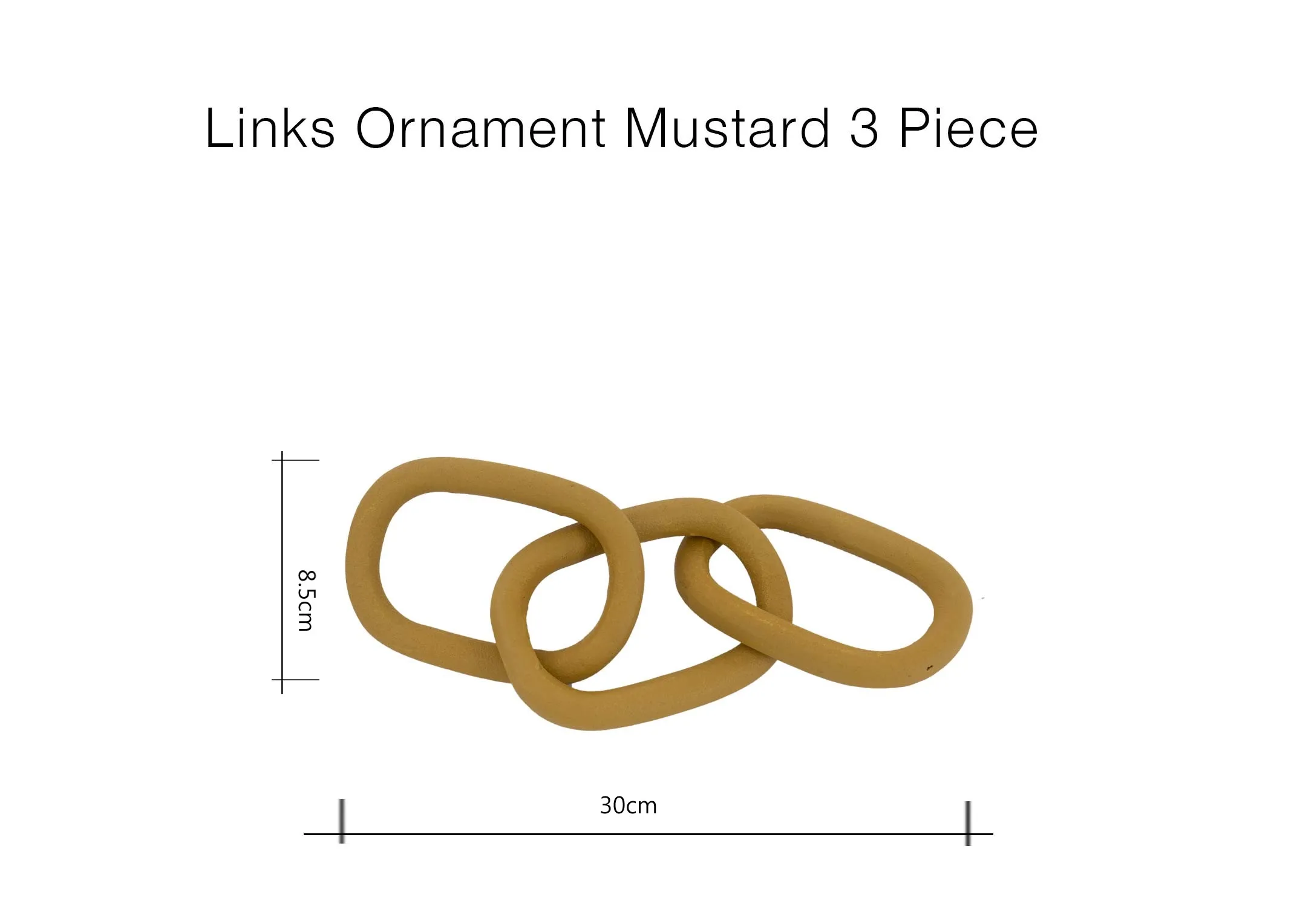 A dimension image of the Links 3 piece with 34cm x 8.5cm