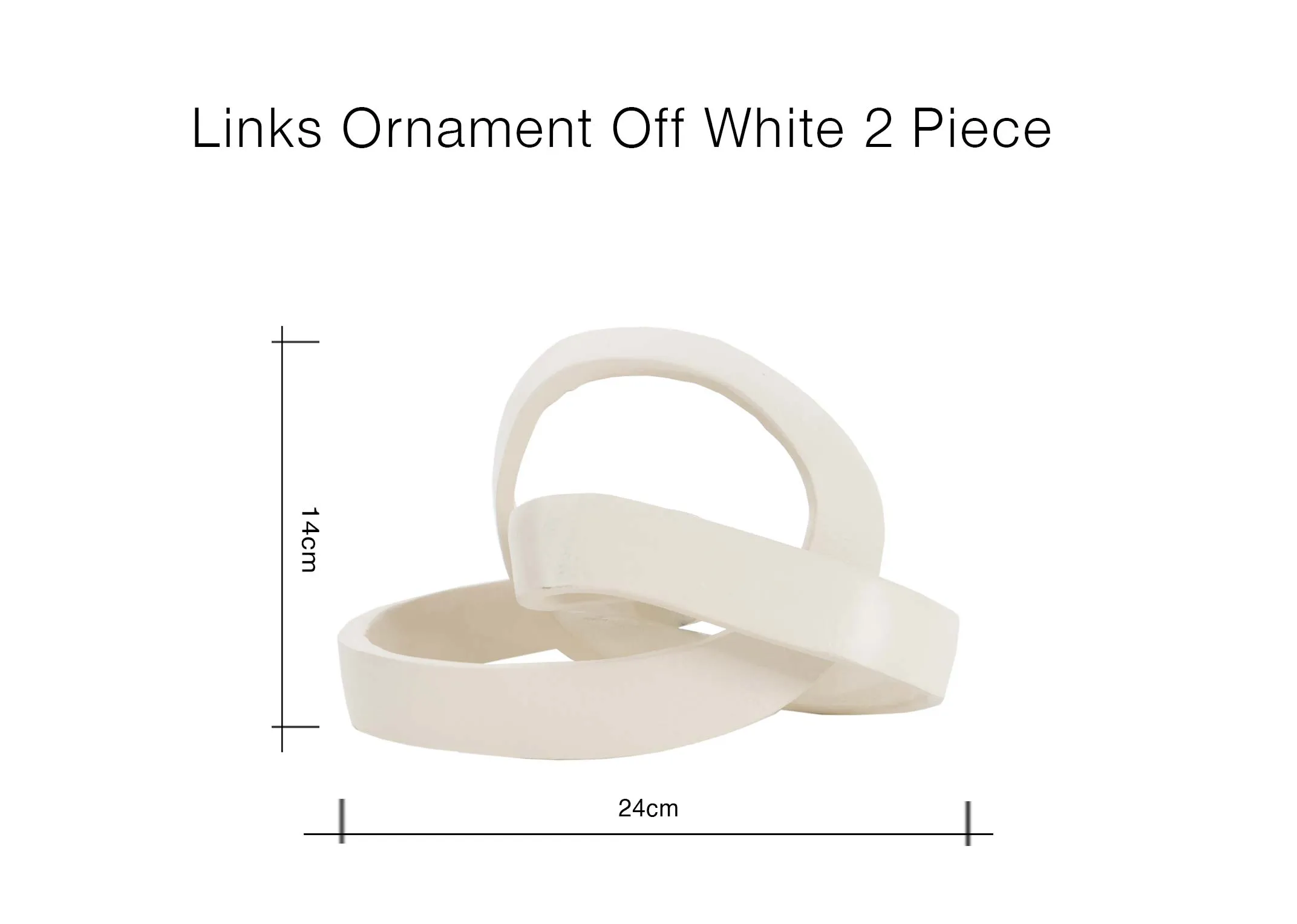 A dimension image of the Links Ornament with 24cm x 14cm