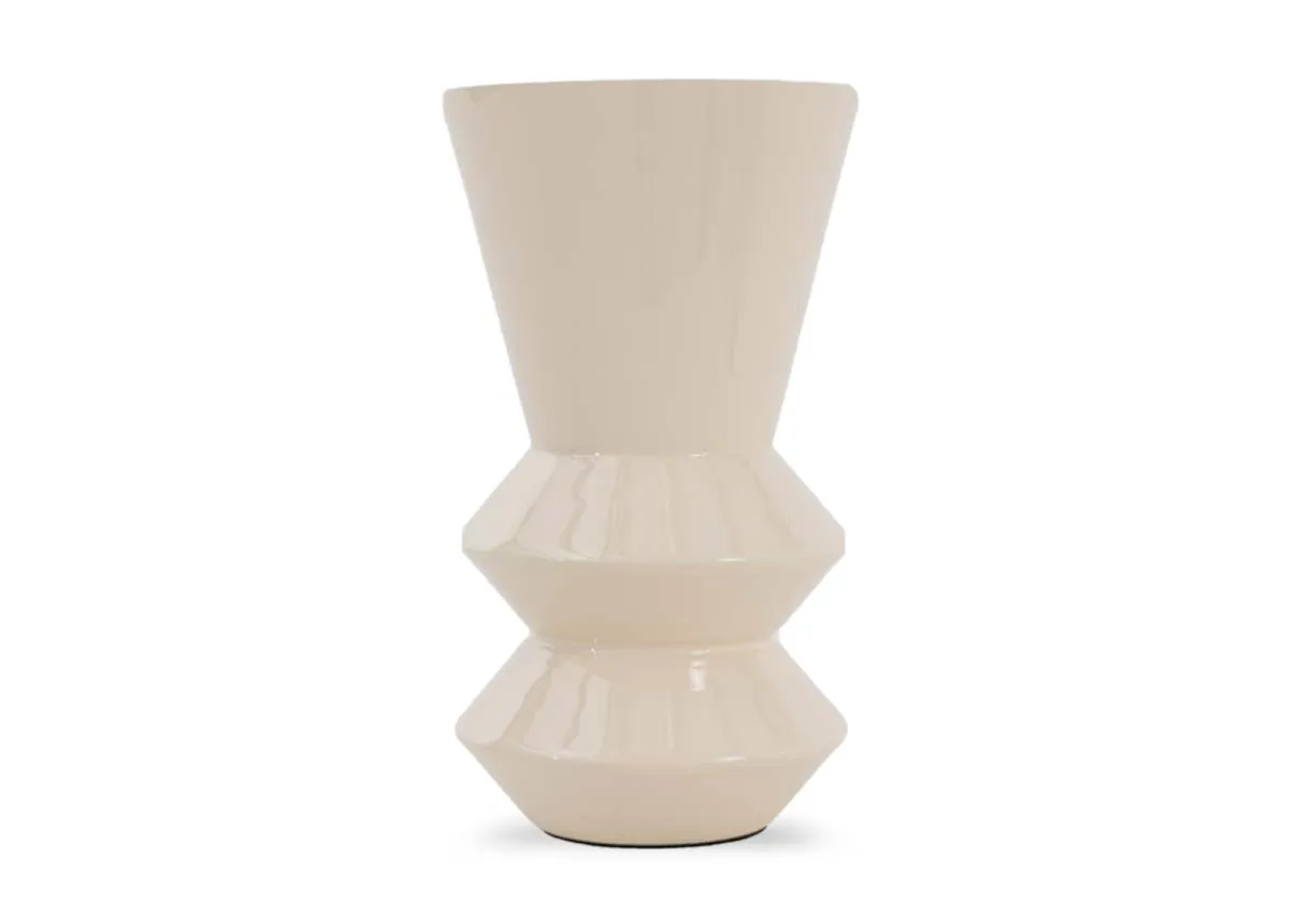 Off-White Gloss Vase - Colby