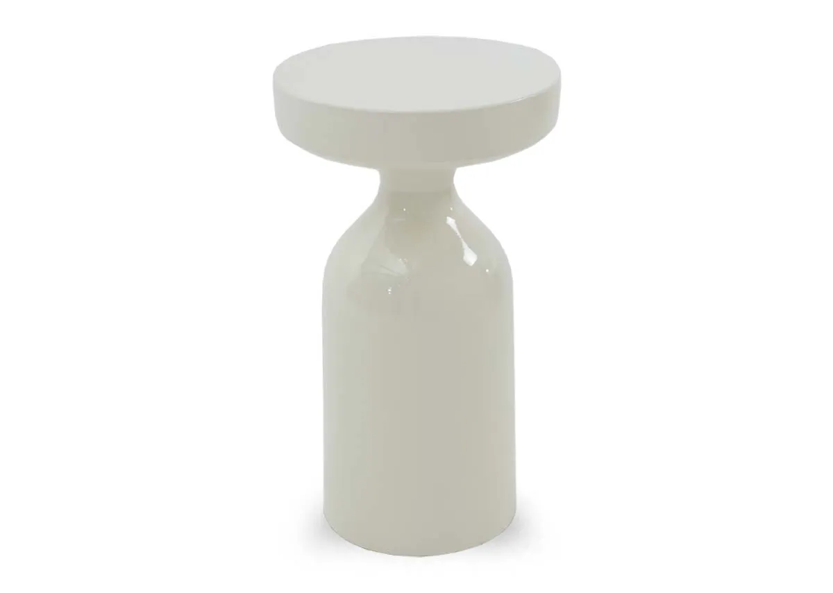 Off White Metal Side Table - Alora