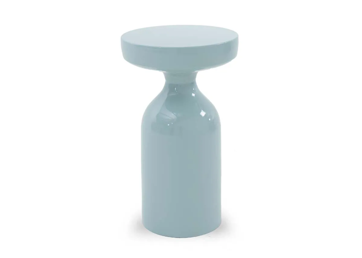 Light Blue Metal Side Table - Alora