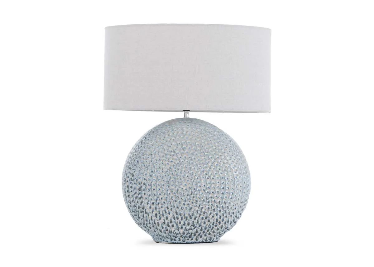 Grey Table Lamp with White Shade - Lee
