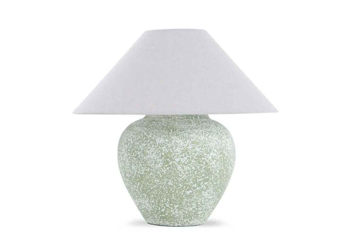 Green Table Lamp with White Shade - Newry