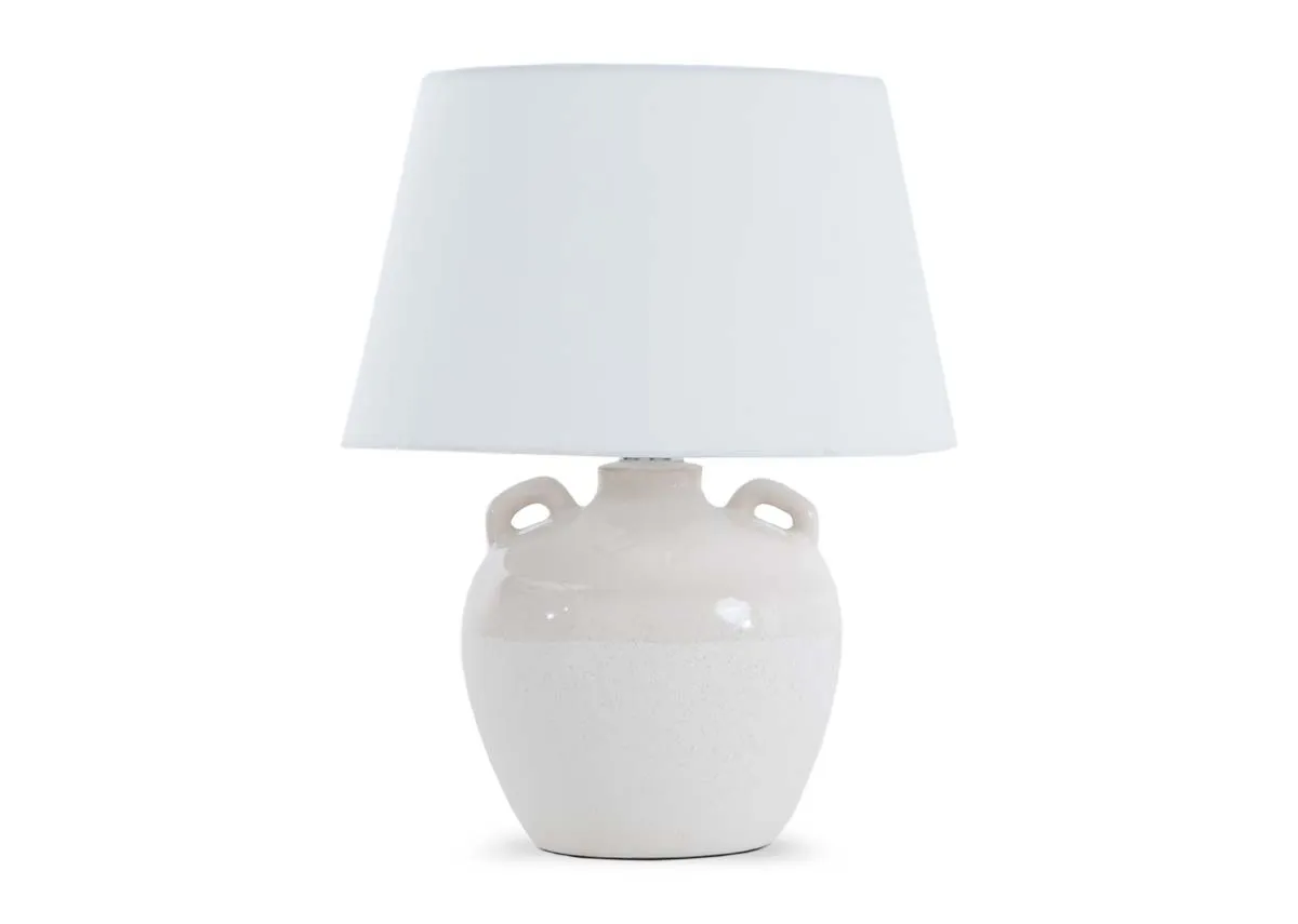 Cream Table Lamp with White Shade - Nenagh