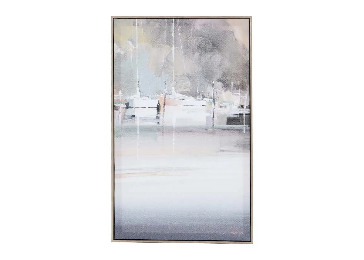 59cm x 34cm Framed Canvas - Peaceful Mooring