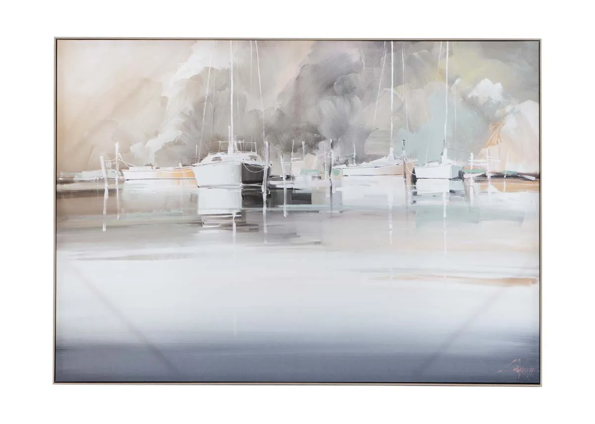 88cm x 122cm Framed Canvas - Marina Morning