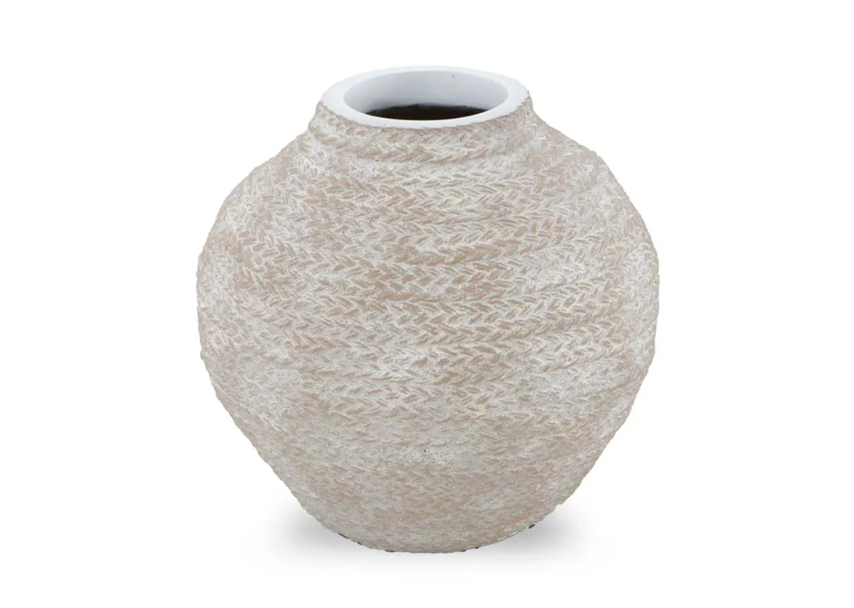 Small White Textured Vase - Primrose