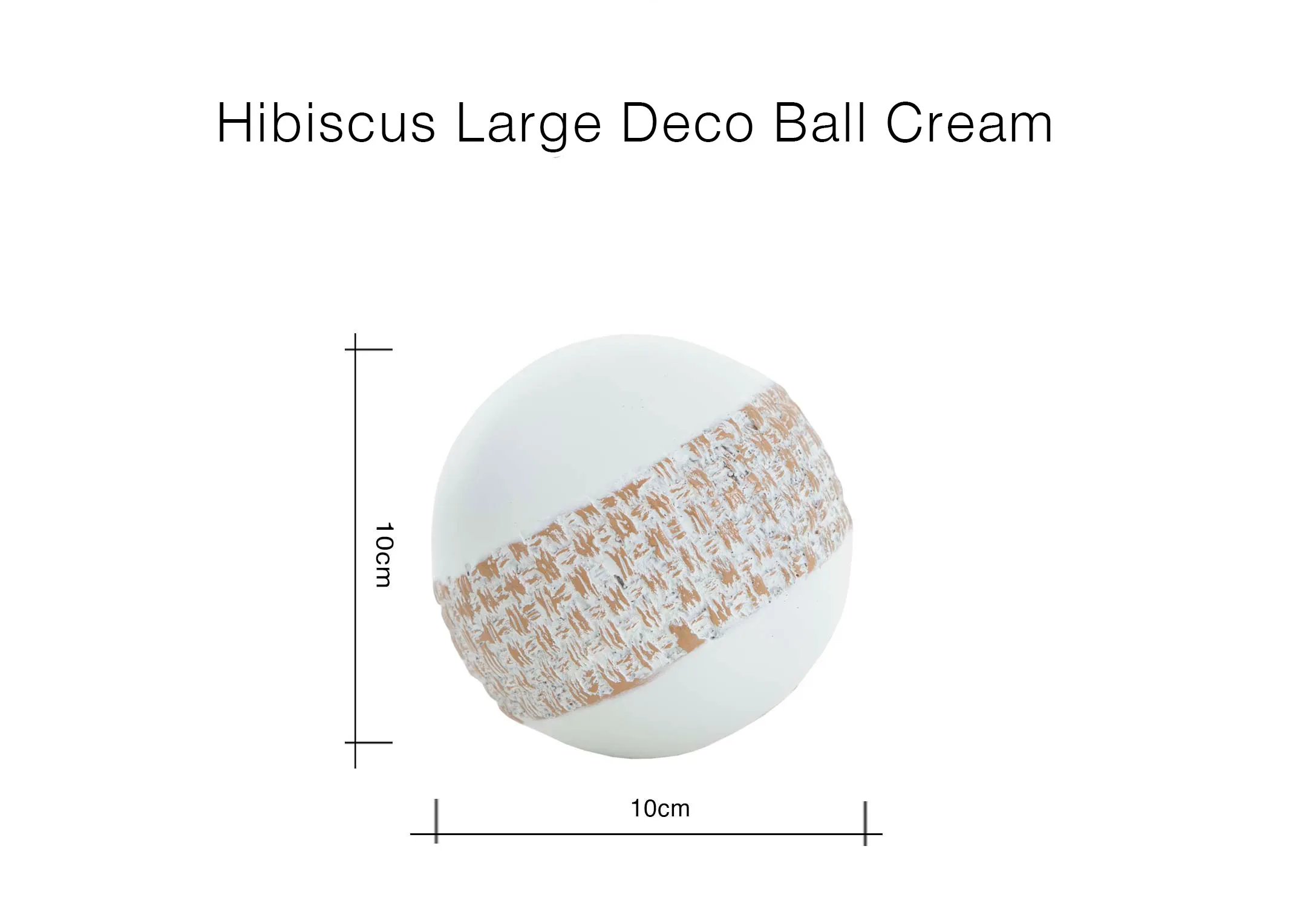 A dimension image of the Hibiscus ball with 10cm x 10cm