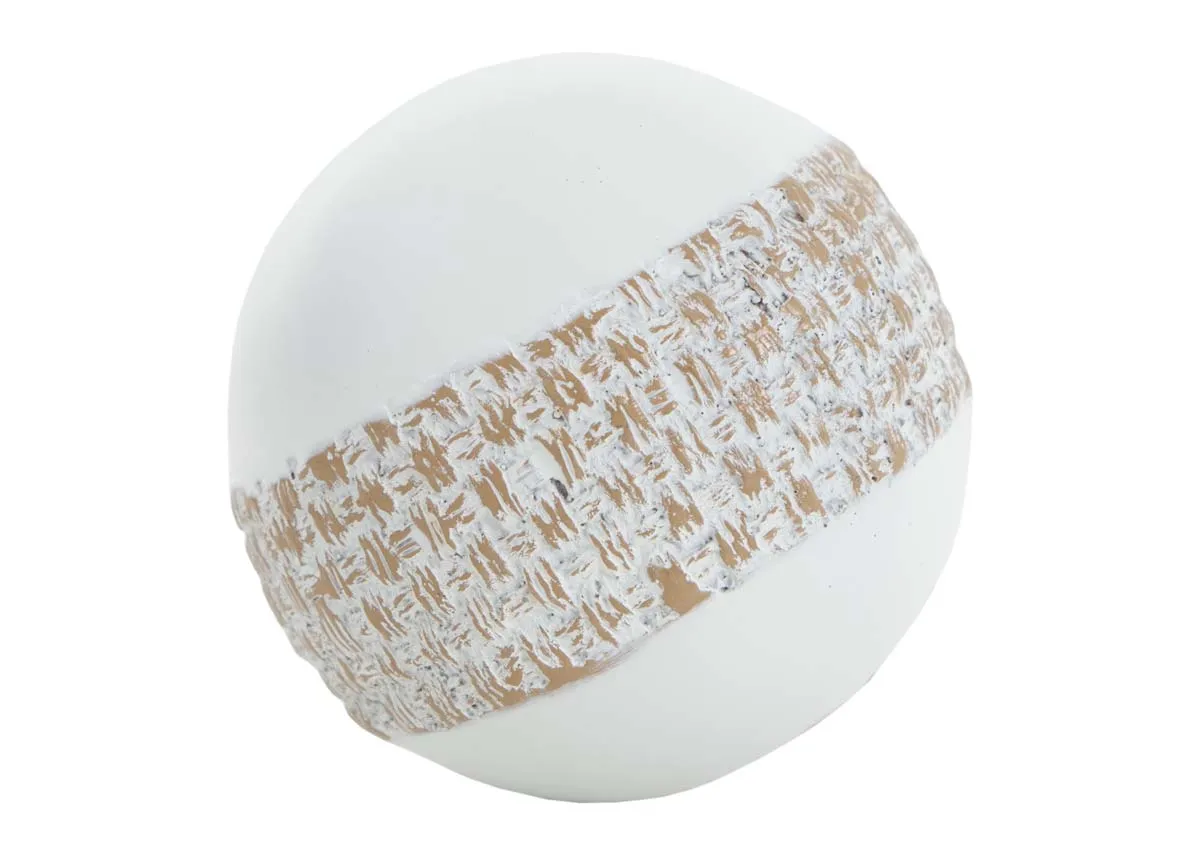 Small Cream Deco Ball - Hibiscus