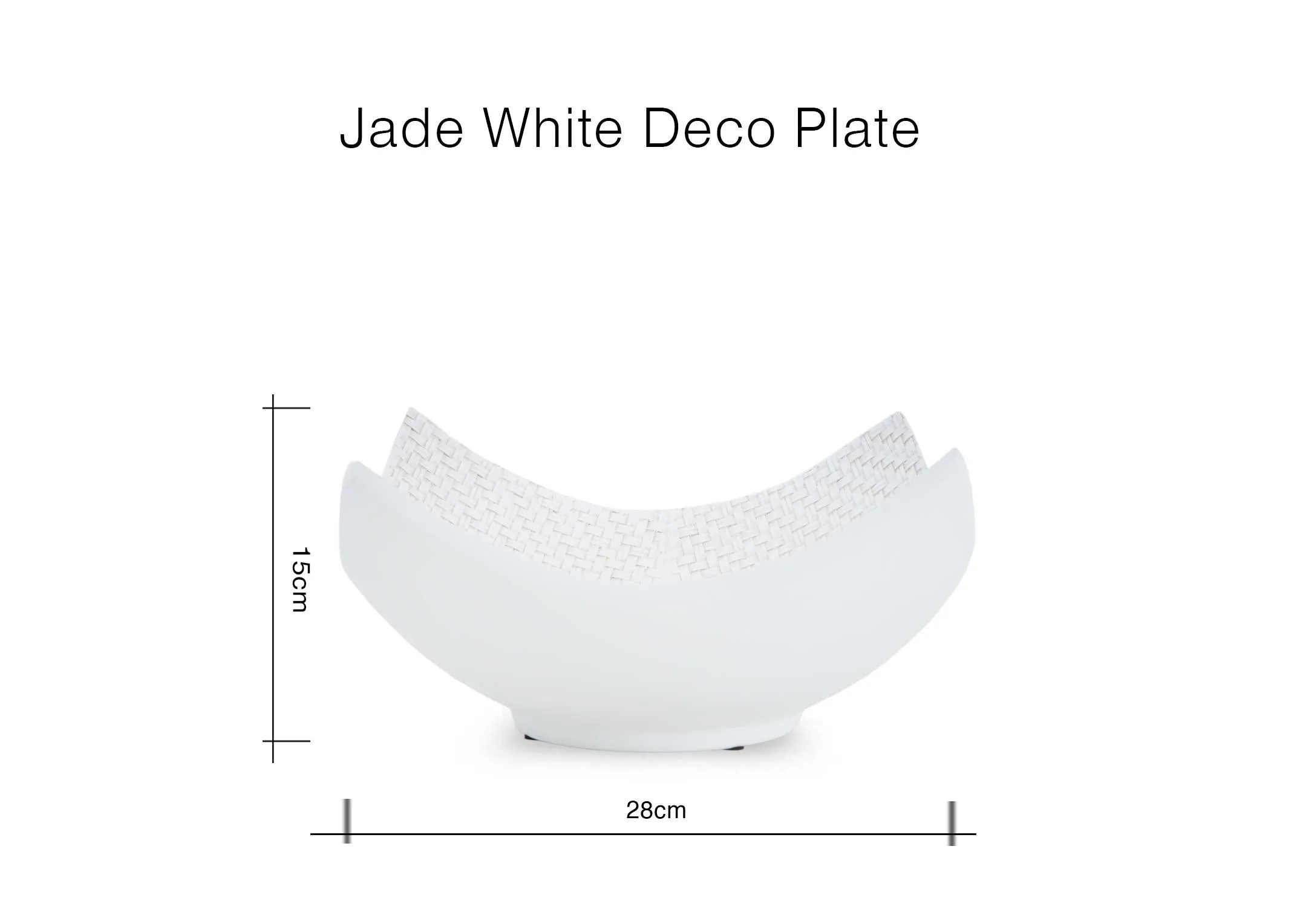 A dimension image of the Resin Plate with 28cm x 15cm
