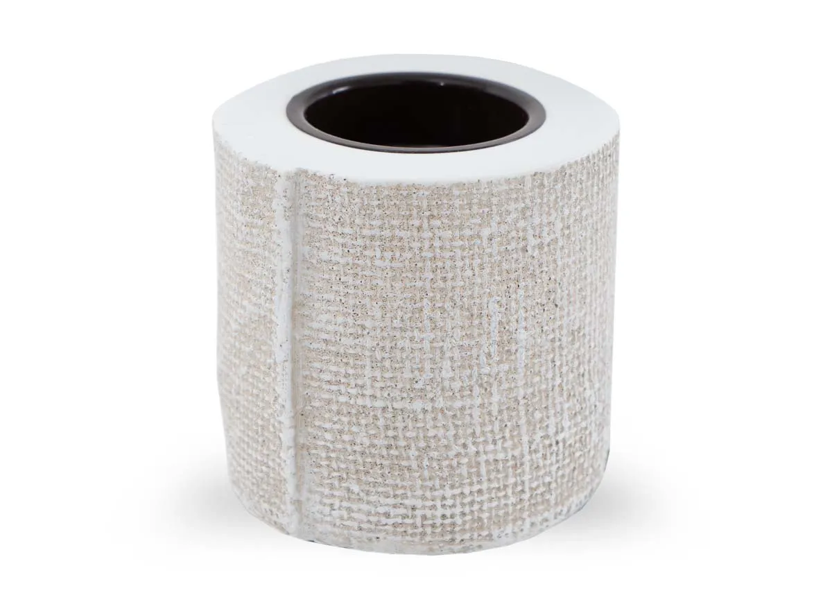 Small White Textured Candle Holder - Cala Lilly