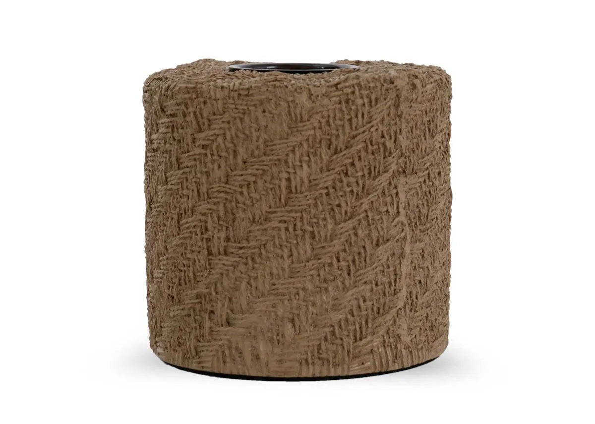 Large Brown Textured Candle Holder - Allamanda