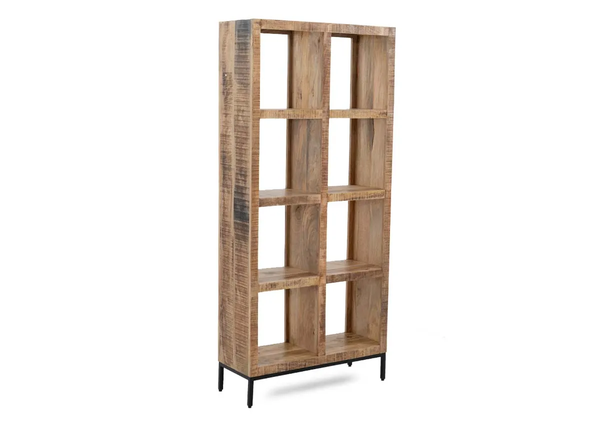 8 Cube Mango Wood Bookcase - Avoca