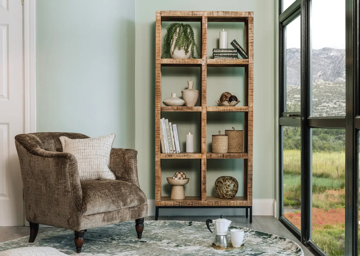 8 Cube Mango Wood Bookcase - Avoca