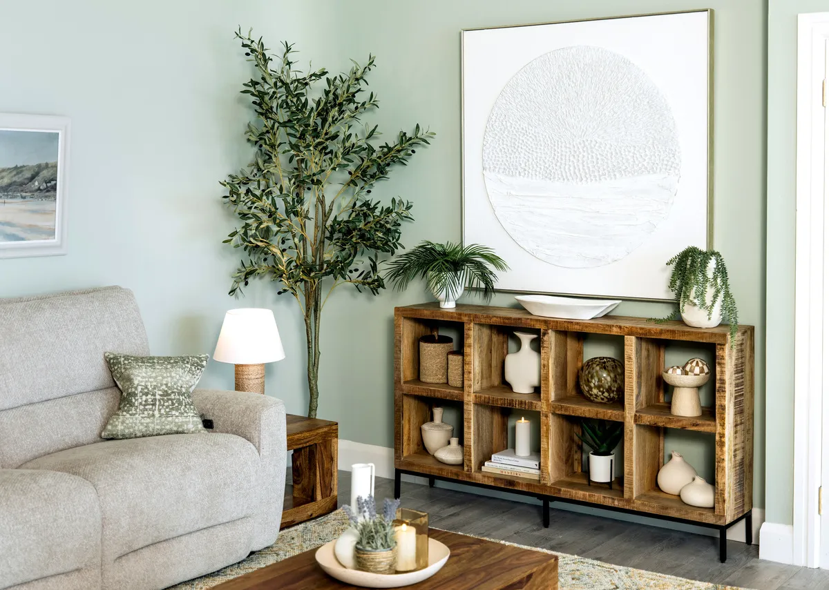 8 Cube Mango Wood Wide Bookcase - Avoca