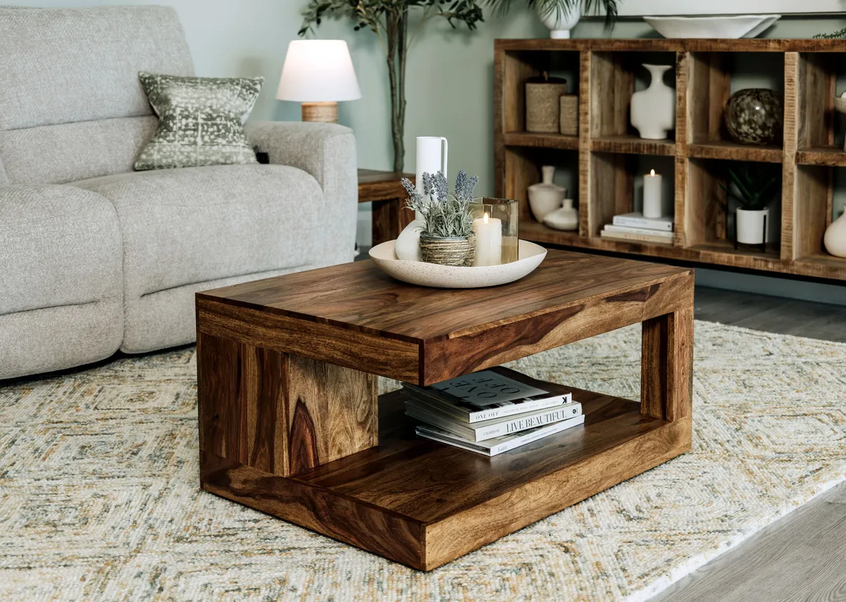 Sheesham Wood Coffee Table - Cube