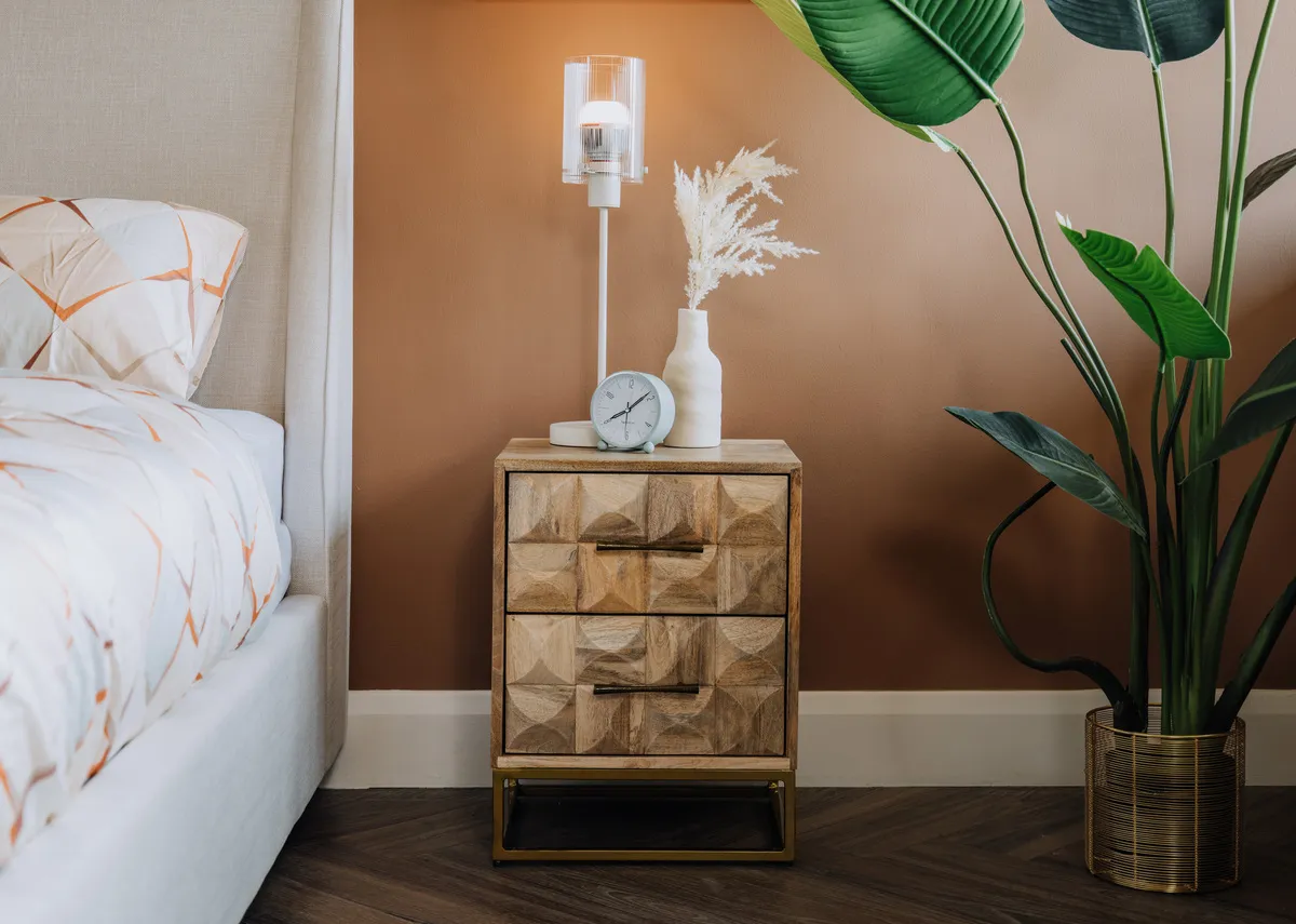 2 Drawer Mango Wood Locker - Diva