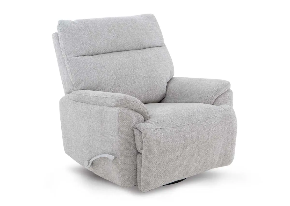 Silver Fabric Swivel Rocker Recliner - Mallow
