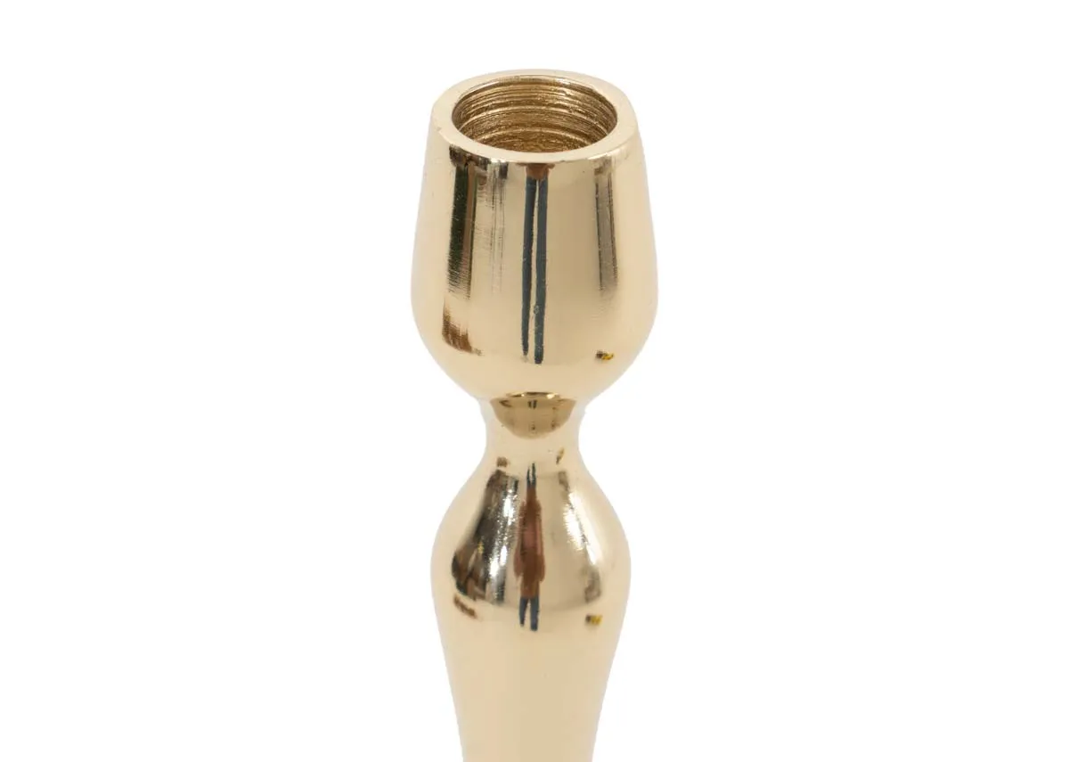 A dimension ima ge of the Holly Gold Stick Candle Holder with 11cm x 35cm