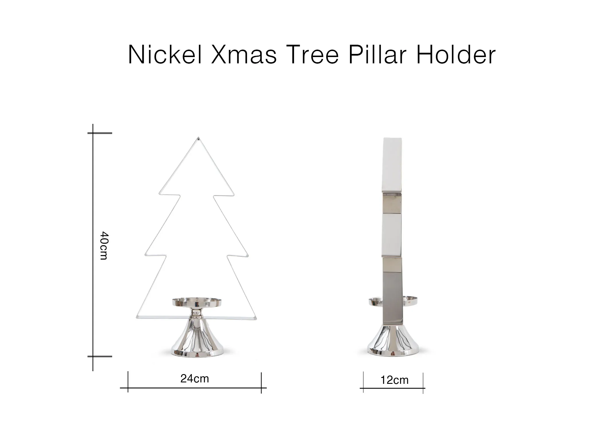image of the Xmas tree candle holder with 12cm x 40cm