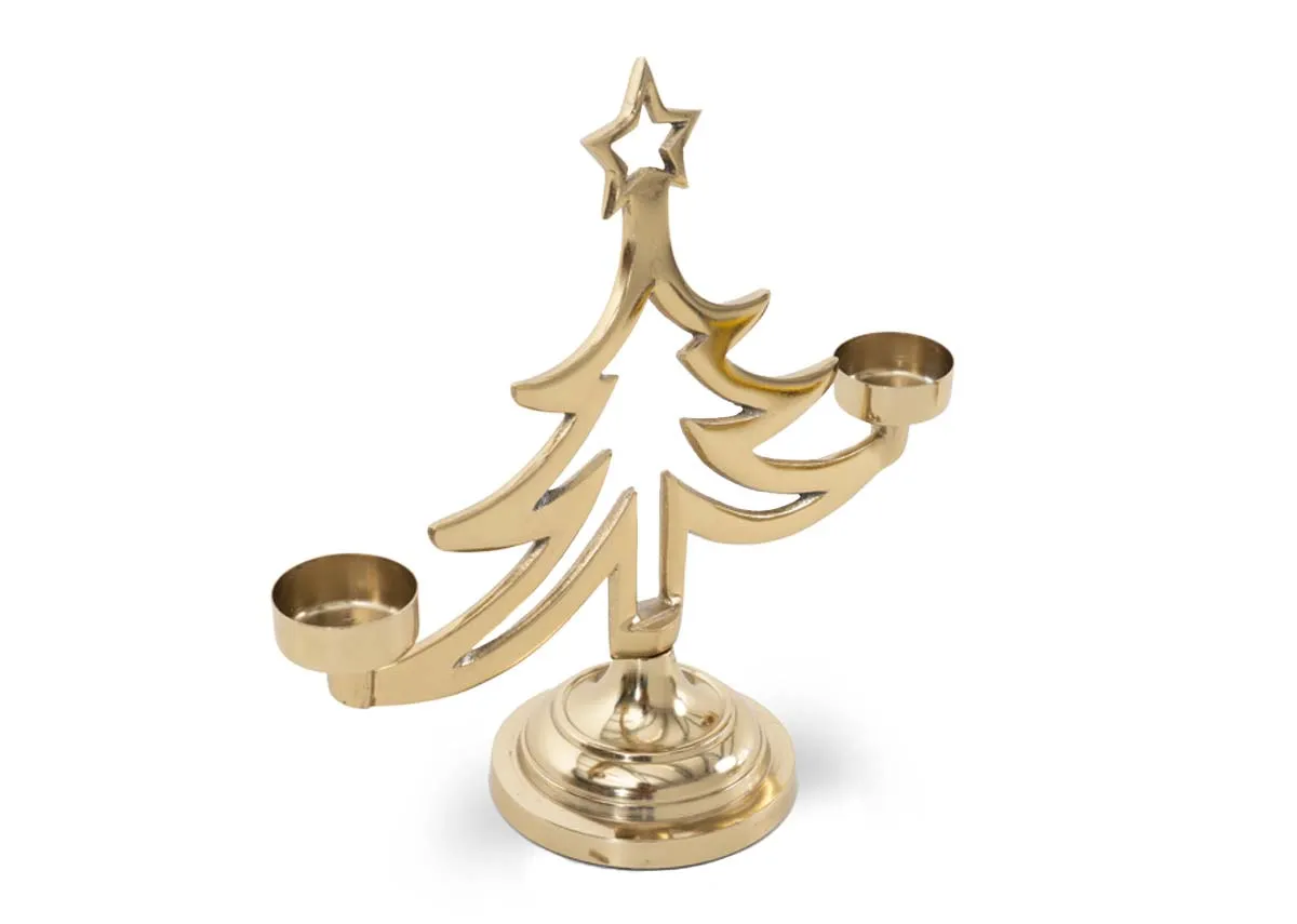 A dimension image of the Gold 2 t light candle holder with 26cm x 29cm