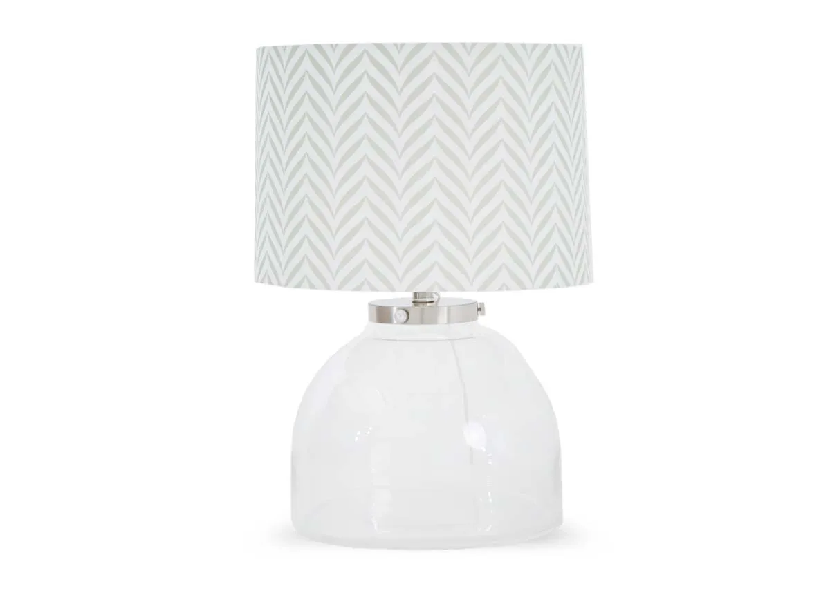 Glass Table Lamp with Print Shade - Margo