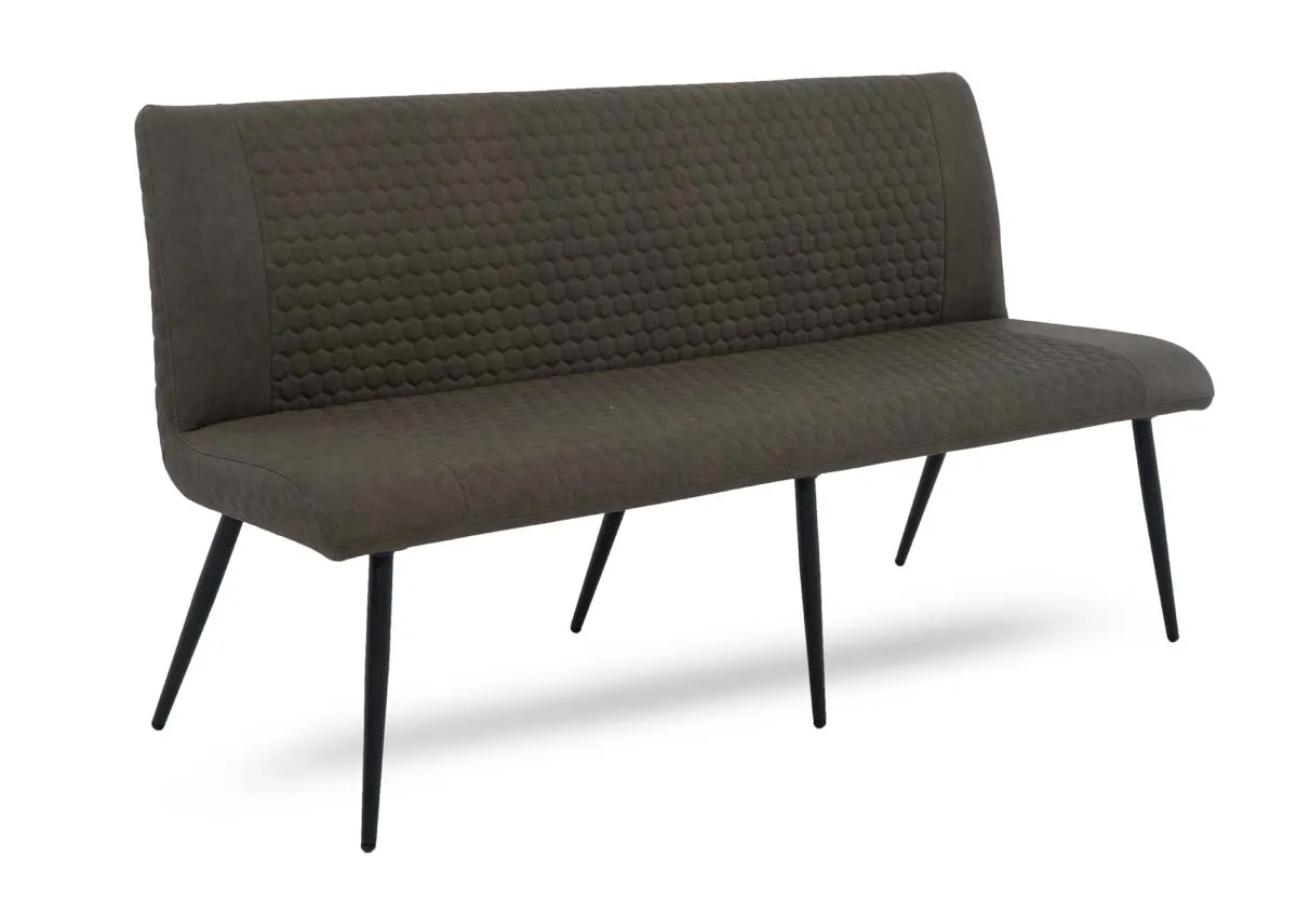 Green Faux Leather Bench with Back - Barton