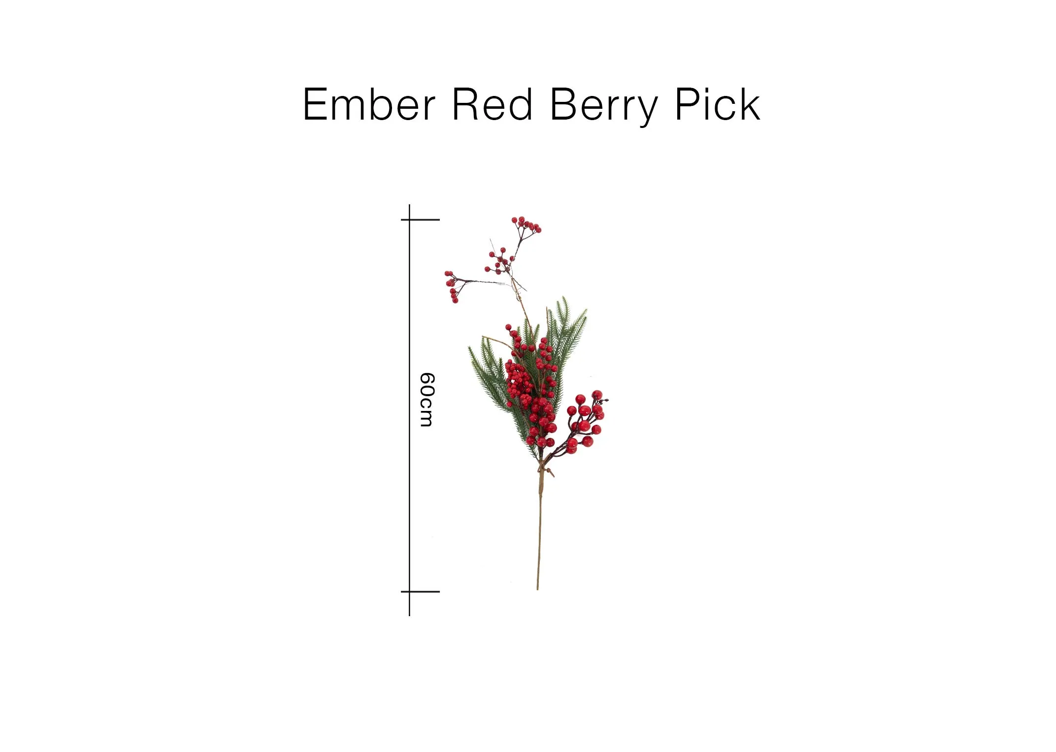 A dimension image of the Emebr Red pick with 60cm 