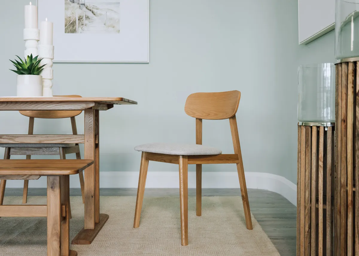 A lifestyle image of the Hudson dining chair with matching table