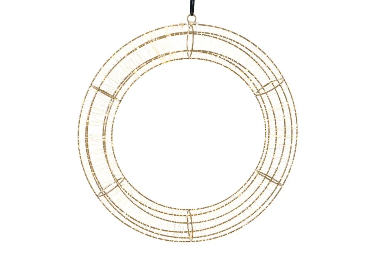 60cm Gold Circle LED - Christmas Wreath