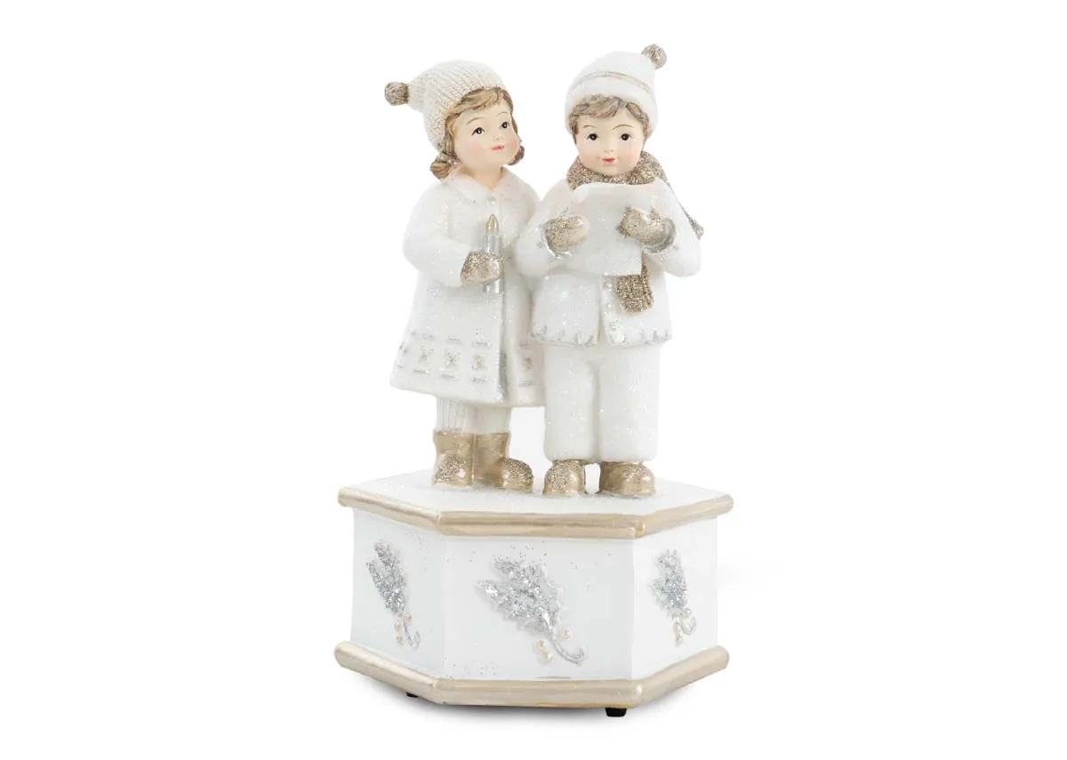 Winter Kids with Letter- Christmas Figurine